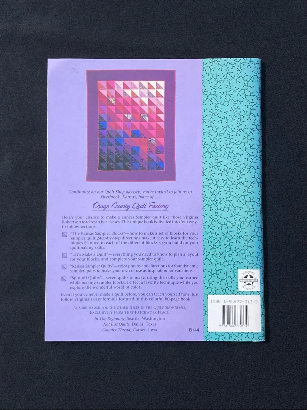 Osage County Quilt Factory by Virginia Robertson Paperback Quilt Shop Series